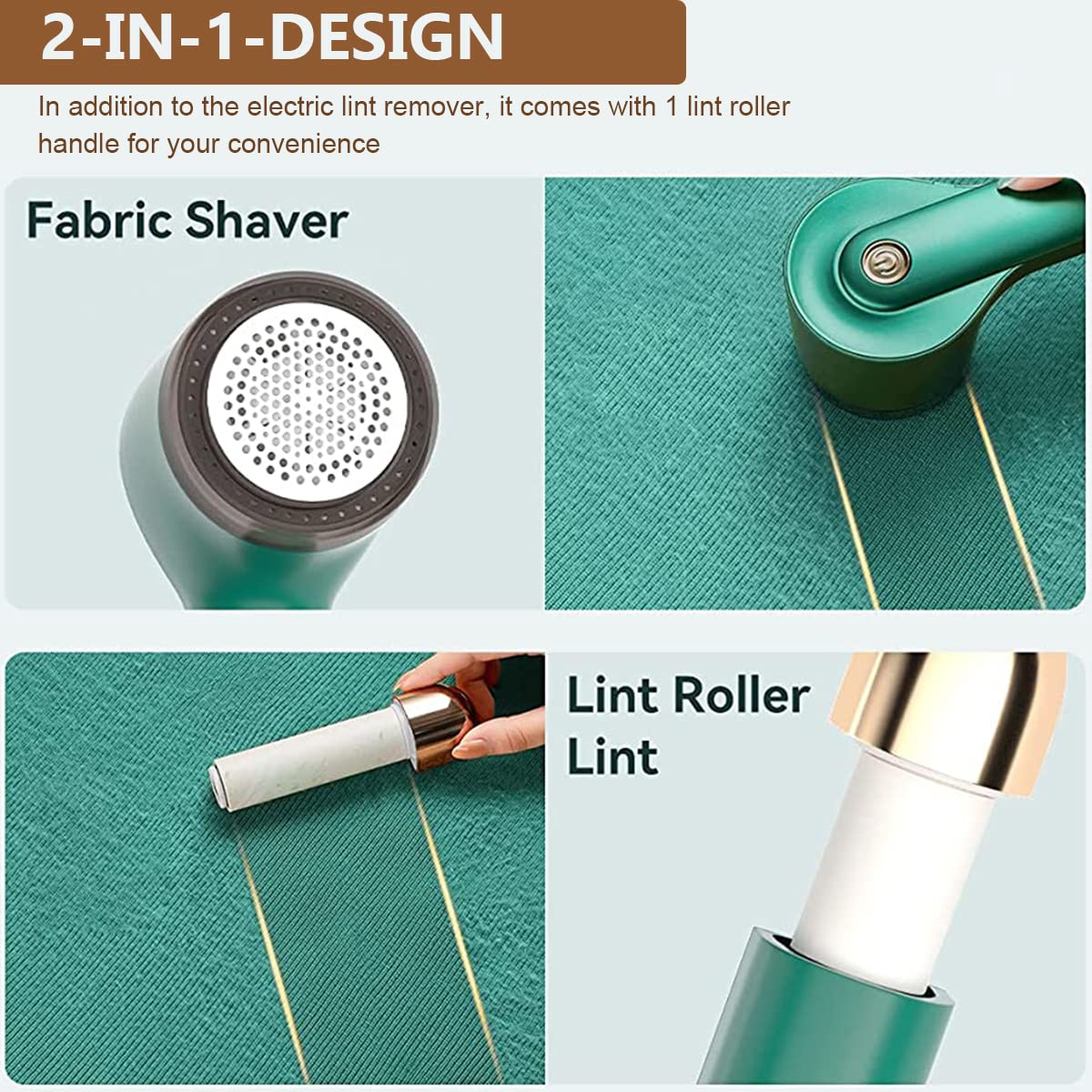 HASTHIP 2 in 1 Lint Remover for Clothes Rechargeable Lint Remover with Hidden Lint Roller Handle, with 1 Replace Blade and 2 Lint Roller Handle HASTHIP 2 in 1 Lint Remover for Clothes Rechargeable Lint Remover with Hidden Lint Roller Handle, with 1 Replace Blade and 2 Lint Roller Handle